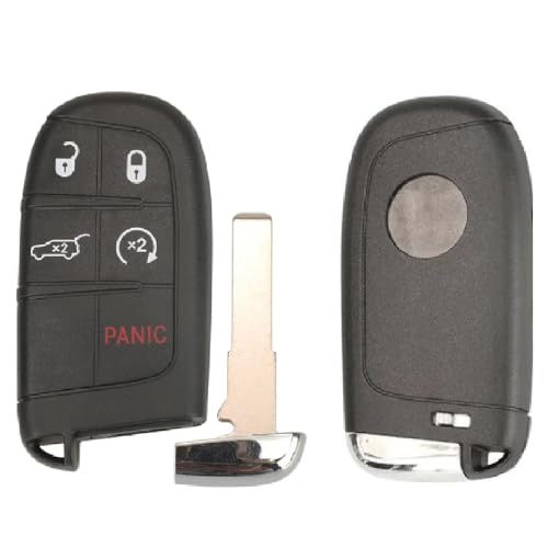 Schlüsselanhänger-Hülle für schlüssellose Auto-Fernbedienung mit Notrufklinge, 5 Tasten, kompatibel mit FIAT 500X – Jeep Compass, Renegade (Blade SIP22) von SALPIE