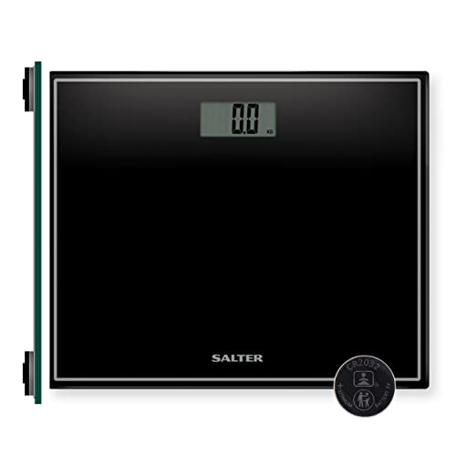 Salter® 9207 BK3R Compact Glass Electronic Bathroom Scale, Easy-to-Read Display, Step On Activation, Toughened Safety Glass Platform Scales, Max. Gewicht 150 KG/330 lbs, 15-Year Guarantee, Black Salter® 9207 BK3R Compact Glass Electronic Bathroom Scale, Easy-to-Read Display, Step On Activation, Toughened Safety Glass Platform Scales, Max. Gewicht 150 KG/330 lbs, 15-Year Guarantee, Black von SALTER