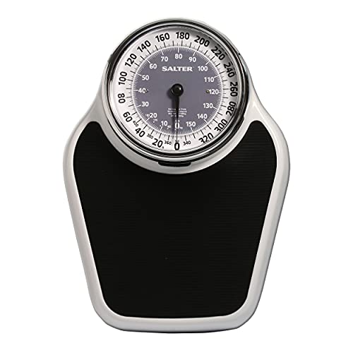 Salter Pro-Helix Professionelle übergroße Personenwaage mit schwarzer rutschfester Vinyl-Badematte, 180 kg Kapazität, analoge Waage, 46,4 x 33 cm, Schwarz/Weiß Salter Pro-Helix Professionelle übergroße Personenwaage mit schwarzer rutschfester Vinyl-Badematte, 180 kg Kapazität, analoge Waage, 46,4 x 33 cm, Schwarz/Weiß von SALTER