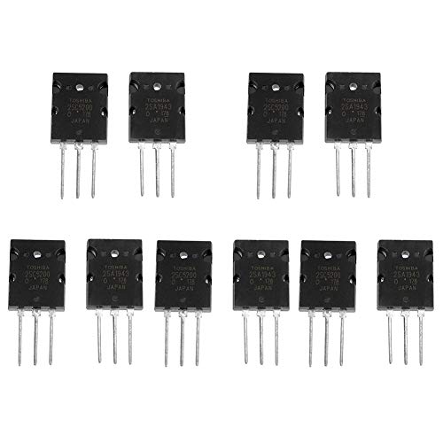2SA1943 2SC5200 Audio-Transistor Lange Lebensdauer 5 Paare Hochleistungs-DIY-Schaltung für Gebäudeelektronikprojekte von SALUTUYA