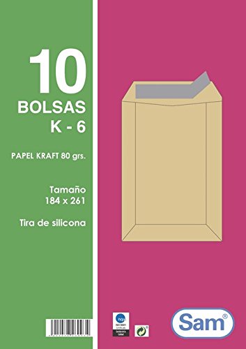 Sam K6 – Pack von 10 Staubsaugerbeutel mit Silikon-Band von SAM