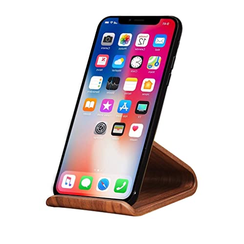 SAMDI Holz Handy Ständer, Smartphone Holz Dock für iPhone 7 8 X Plus, Samsung Galaxy S5 S7 S6, Android – (Schwarz Walnuss) von SAMDI