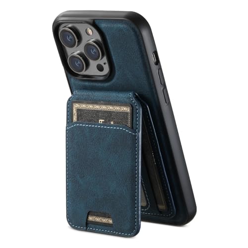 Magnetischer Kartenhalter, 2-in-1-Leder-Handyhülle für iPhone 15, 14, 13, 12 Pro Max, für Samsung S23 S22 Ultra Plus, abnehmbare Abdeckung, blau, für Samsung S22 Ultra von SAMEZA