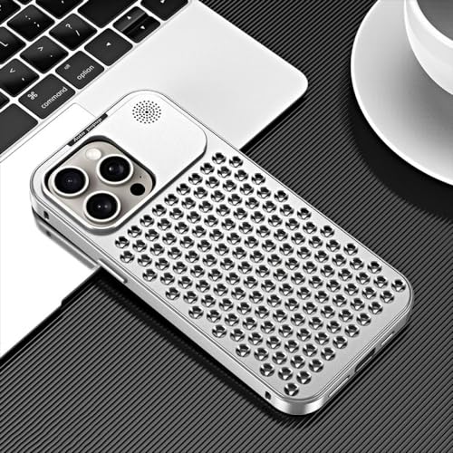 Metall-Wärmeableitungs-Telefonhülle für iPhone 13 12 14 15 Pro Max 15 Plus Aluminium-Kühl-Aroma-Diffusor-Telefonabdeckung, Silber, für iPhone 15 Pro Metall-Wärmeableitungs-Telefonhülle für iPhone 13 12 14 15 Pro Max 15 Plus Aluminium-Kühl-Aroma-Diffusor-Telefonabdeckung, Silber, für iPhone 15 Pro von SAMEZA