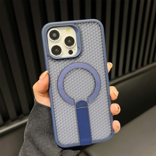 SAMEZA Für Klappständer Magnetische Mesh-Hülle Für iPhone 16 E 15 14 13 12 11 Pro Max Kabelloses Laden Stoßfeste Atmungsaktive Abdeckung, Marineblau, Für iPhone 15 SAMEZA Für Klappständer Magnetische Mesh-Hülle Für iPhone 16 E 15 14 13 12 11 Pro Max Kabelloses Laden Stoßfeste Atmungsaktive Abdeckung, Marineblau, Für iPhone 15 von SAMEZA