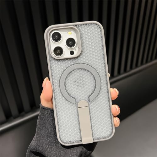 SAMEZA Für Klappständer Magnetische Mesh-Hülle Für iPhone 16 E 15 14 13 12 11 Pro Max Kabelloses Laden Stoßfeste Atmungsaktive Abdeckung,Grau,Für iPhone 13 Pro Max SAMEZA Für Klappständer Magnetische Mesh-Hülle Für iPhone 16 E 15 14 13 12 11 Pro Max Kabelloses Laden Stoßfeste Atmungsaktive Abdeckung,Grau,Für iPhone 13 Pro Max von SAMEZA