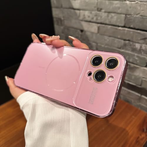 SAMEZA Großes Glasfenster für Hülle für iPhone 16 15 14 Pro Max 16Promax 16Pro Plating Magnectic Wireless Charging Cover, Pink, für iPhone 16 Pro Max SAMEZA Großes Glasfenster für Hülle für iPhone 16 15 14 Pro Max 16Promax 16Pro Plating Magnectic Wireless Charging Cover, Pink, für iPhone 16 Pro Max von SAMEZA