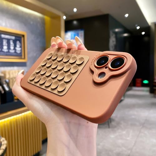 SAMEZA Kreative Saugnapf-Schutzhülle aus weichem Silikon für iPhone 16 15 14 Plus 13 12 Mini 11 Pro Max Selfie-Gadget-Halter Lustige Hülle, braun, für iPhone 16 Plus SAMEZA Kreative Saugnapf-Schutzhülle aus weichem Silikon für iPhone 16 15 14 Plus 13 12 Mini 11 Pro Max Selfie-Gadget-Halter Lustige Hülle, braun, für iPhone 16 Plus von SAMEZA