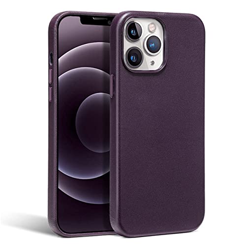 SAMEZA Leder magnetisch für Hülle für iPhone 15 14 13 Pro Max Plus Mini Phone Charging Wireless Zubehör, Kirschfarbe, für iPhone 14 Plus von SAMEZA