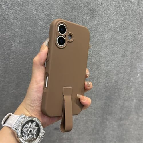 SAMEZA Original Flüssigsilikon-Handgelenkschlaufe, stoßfeste Handyhülle für iPhone 16 15 14 Plus 13 12 Pro Max, Handschutz, Matte Hülle, braun, für iPhone 16Pro SAMEZA Original Flüssigsilikon-Handgelenkschlaufe, stoßfeste Handyhülle für iPhone 16 15 14 Plus 13 12 Pro Max, Handschutz, Matte Hülle, braun, für iPhone 16Pro von SAMEZA