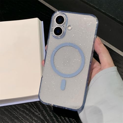 SAMEZA Original für magnetische Hülle für iPhone 16 15 14 13 Pro Max Plus 16Promax Glänzender Glitzer-Stoßfänger, kabelloses Ladegerät, Softcover, Blau, für iPhone 13Pro Max SAMEZA Original für magnetische Hülle für iPhone 16 15 14 13 Pro Max Plus 16Promax Glänzender Glitzer-Stoßfänger, kabelloses Ladegerät, Softcover, Blau, für iPhone 13Pro Max von SAMEZA