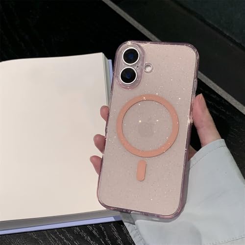 SAMEZA Original für magnetische Hülle für iPhone 16 15 14 13 Pro Max Plus 16Promax Glänzender Glitzer-Stoßfänger, kabelloses Ladegerät, Softcover, Pink, für iPhone 14ProMax SAMEZA Original für magnetische Hülle für iPhone 16 15 14 13 Pro Max Plus 16Promax Glänzender Glitzer-Stoßfänger, kabelloses Ladegerät, Softcover, Pink, für iPhone 14ProMax von SAMEZA