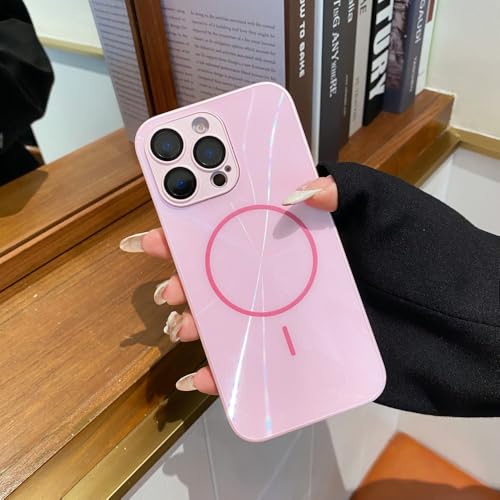 SAMEZA Textur für Hülle für iPhone 16 15 14 13 12 11 Pro Max Magnetische kabellose Ladung Glänzende Hardcover, Pink, für iPhone 16 SAMEZA Textur für Hülle für iPhone 16 15 14 13 12 11 Pro Max Magnetische kabellose Ladung Glänzende Hardcover, Pink, für iPhone 16 von SAMEZA