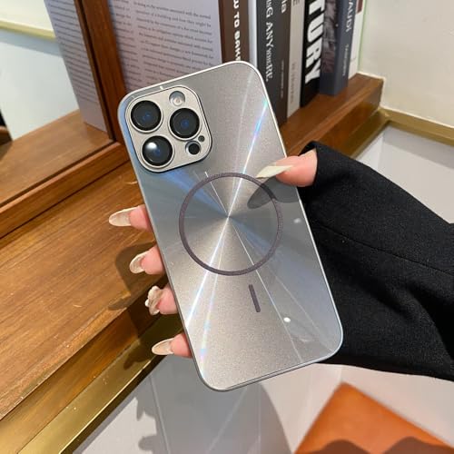 SAMEZA Textur für Hülle für iPhone 16 15 14 13 12 11 Pro Max Magnetische kabellose Ladung Glänzende Hardcover, grau, für iPhone 15Pro Max SAMEZA Textur für Hülle für iPhone 16 15 14 13 12 11 Pro Max Magnetische kabellose Ladung Glänzende Hardcover, grau, für iPhone 15Pro Max von SAMEZA