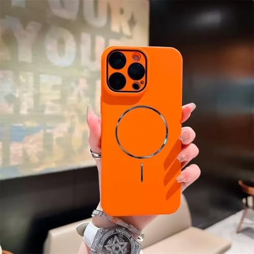 SAMEZA Titan-Metall-Hart-PC für magnetische Hülle für iPhone 16 15 14 13 12 11 Pro Max Plus Glaslinse Wiress Charge Frosted Cover, orange, für iPhone 16Pro Max SAMEZA Titan-Metall-Hart-PC für magnetische Hülle für iPhone 16 15 14 13 12 11 Pro Max Plus Glaslinse Wiress Charge Frosted Cover, orange, für iPhone 16Pro Max von SAMEZA
