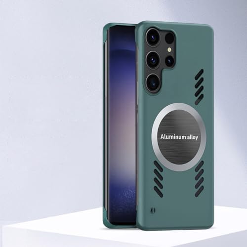 SAMEZA Wärmeableitung Kühlung Magnetische Handyhülle für Samsung S24 S23 Ultra S22 Plus S21 S20 FE Dünne rahmenlose Abdeckung, grün, für Samsung S24 Ultra SAMEZA Wärmeableitung Kühlung Magnetische Handyhülle für Samsung S24 S23 Ultra S22 Plus S21 S20 FE Dünne rahmenlose Abdeckung, grün, für Samsung S24 Ultra von SAMEZA