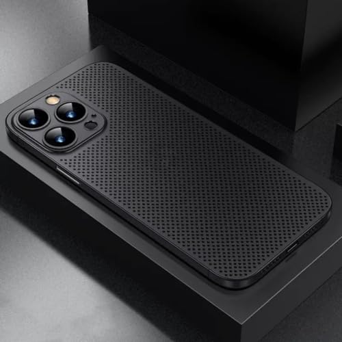 SAMEZA Wärmeableitungshülle für iPhone 15 Pro Max 14 Pro 13 12, atmungsaktive Handyhüllen, kühlend, matt, hart, schützend, Rückseite, Schwarz, für iPhone 12 Promax SAMEZA Wärmeableitungshülle für iPhone 15 Pro Max 14 Pro 13 12, atmungsaktive Handyhüllen, kühlend, matt, hart, schützend, Rückseite, Schwarz, für iPhone 12 Promax von SAMEZA