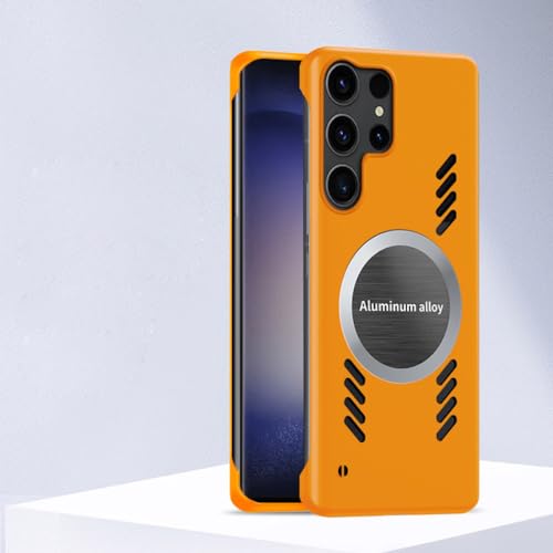 Wärmeableitung, Kühlung, magnetische Handyhülle für Samsung S24, S23 Ultra, S22 Plus, S21, S20 FE, dünne, rahmenlose Abdeckung, orange, für Samsung S22 Wärmeableitung, Kühlung, magnetische Handyhülle für Samsung S24, S23 Ultra, S22 Plus, S21, S20 FE, dünne, rahmenlose Abdeckung, orange, für Samsung S22 von SAMEZA