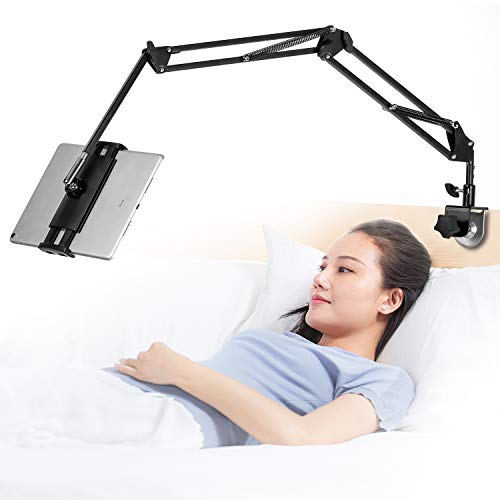 Tablet Ständer für Bett Tablet Halterung Bett Tablet-Ständerhalter 360 Grad Drehbarer mit Stabilem Aluminiumarm für iPad, Tablets, Telefone oder Andere Geräte mit 4,5 bis 12,9 Zoll Bildschirm von SAMHOUSING