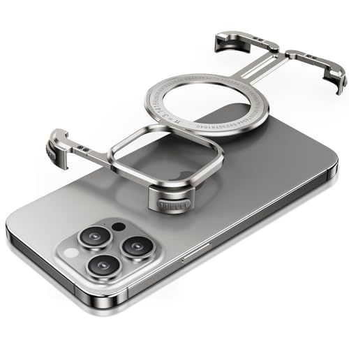 SAMORINO Magnetisch Hülle Kompatibel mit iPhone 15 Pro Max, Kompatibel mit Magnetisch Autotelefonhalterung, Metall Bumper Handyhülle Schlank Minimalistisch Rahmenlos, Titan Natur SAMORINO Magnetisch Hülle Kompatibel mit iPhone 15 Pro Max, Kompatibel mit Magnetisch Autotelefonhalterung, Metall Bumper Handyhülle Schlank Minimalistisch Rahmenlos, Titan Natur von SAMORINO