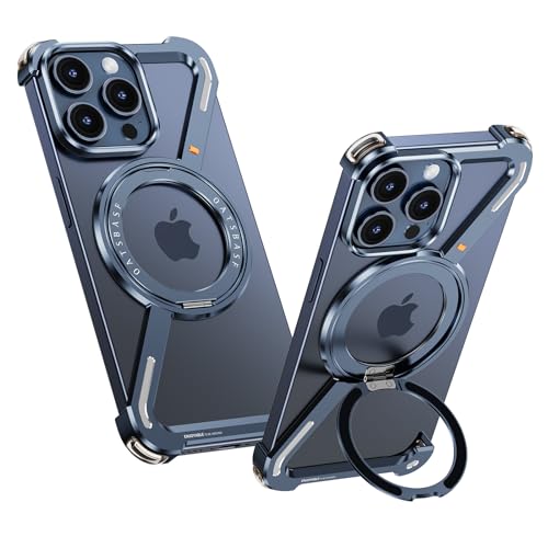 SAMORINO Minimalistisch Z Hülle Kompatibel mit iPhone 15 Pro, 360° Unsichtbarer Ständer Bezel Less Metall Schlank Bumper Handyhülle, Militärischer Schutz, Easy Fit, Titan Blau SAMORINO Minimalistisch Z Hülle Kompatibel mit iPhone 15 Pro, 360° Unsichtbarer Ständer Bezel Less Metall Schlank Bumper Handyhülle, Militärischer Schutz, Easy Fit, Titan Blau von SAMORINO