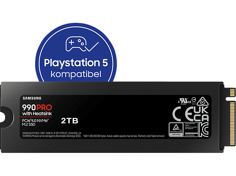 SAMSUNG 990 PRO Heatsink PS5 2 TB, Gaming Festplatte, Schwarz von SAMSUNG