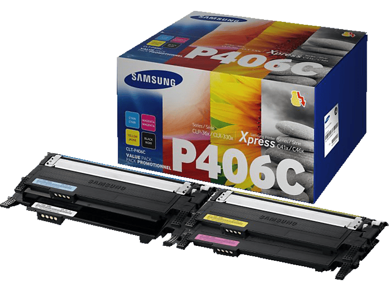 SAMSUNG CLT-P406C Original Toner Schwarz/Cyan/Magenta/Gelb (CLT-P406C/ELS) von SAMSUNG