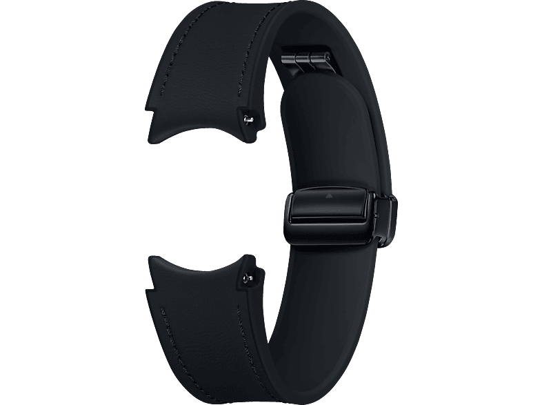 SAMSUNG D-Buckle Hybrid Eco-Leather Band (20 mm, M/L), Ersatzarmband, Samsung, Black von SAMSUNG