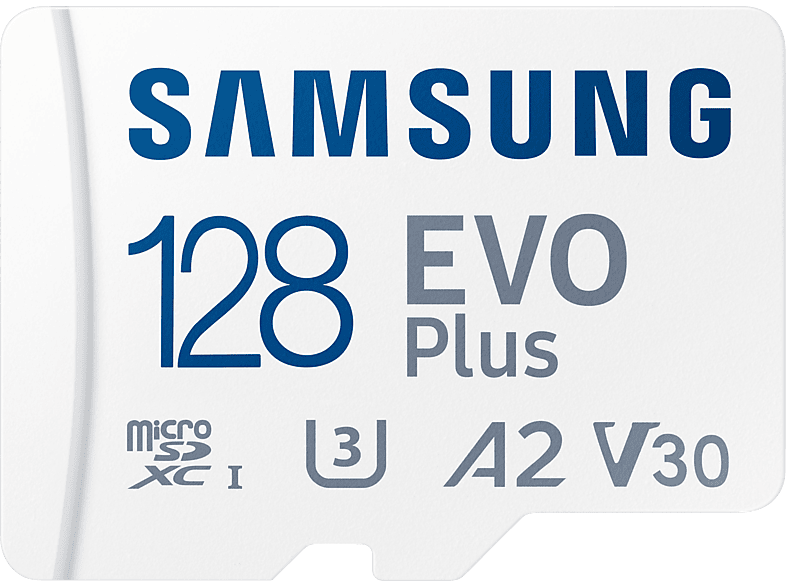 SAMSUNG EVO Plus, Micro-SDXC Speicherkarte, 128 GB, 130 MB/s von SAMSUNG