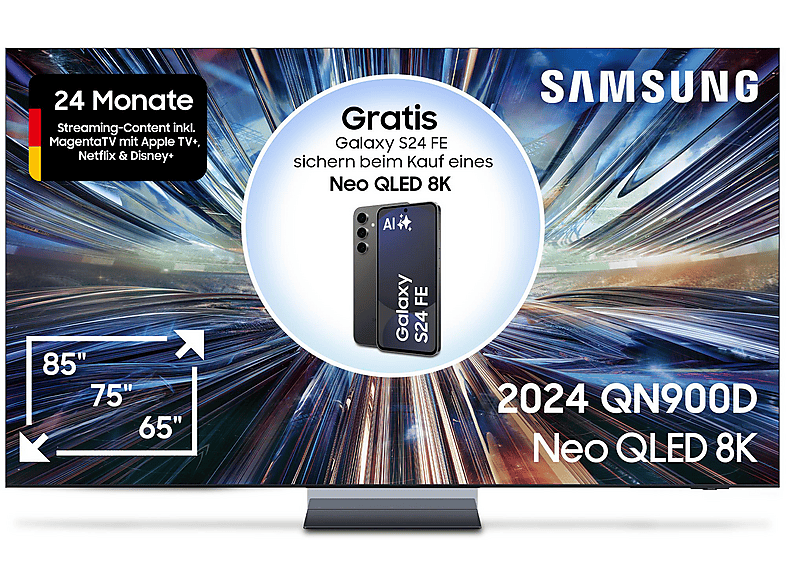 SAMSUNG GQ75QN900D Mini LED / Neo QLED AI TV (Flat, 75 Zoll 189 cm, UHD 8K, SMART TV, Tizen) von SAMSUNG