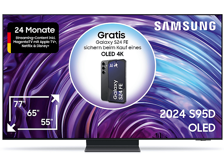 SAMSUNG OLEDGQ77S95D OLED TV (Flat, 77 Zoll / 195 cm, 4K, SMART TV, Glare Free) von SAMSUNG