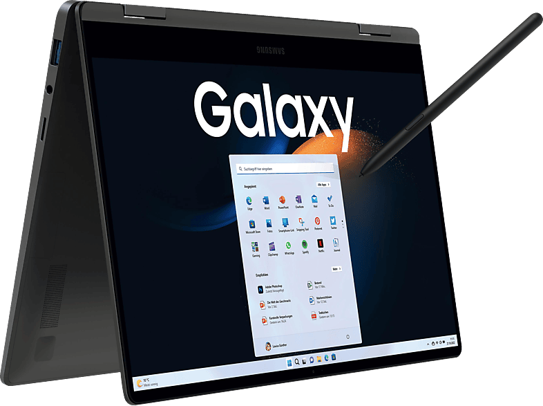 SAMSUNG Galaxy Book3 360°, Notebook, mit 13,3 Zoll Display Touchscreen, Intel® Evo™ Plattform, Core™ i5 i5-1340P (Evo) Prozessor, 8 GB RAM, 256 SSD, Iris® Xe, Graphite, Windows 11 Home (64 Bit) von SAMSUNG