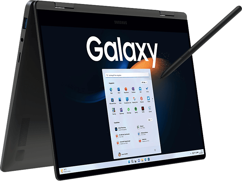 SAMSUNG Galaxy Book3 360°, Notebook, mit 13,3 Zoll Display Touchscreen, Intel® Evo™ Plattform, Core™ i5 i5-1340P (Evo) Prozessor, 8 GB RAM, 256 SSD, Iris® Xᵉ, Graphite, Windows 11 Home (64 Bit) von SAMSUNG