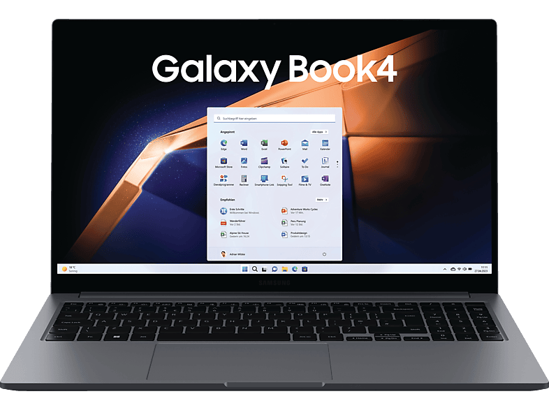 SAMSUNG Galaxy Book4, Notebook, mit 15,6 Zoll Display, Intel® Core™ 3 100U Prozessor, 8 GB RAM, 256 SSD, Onboard Graphics, Gray, Windows 11 Home von SAMSUNG