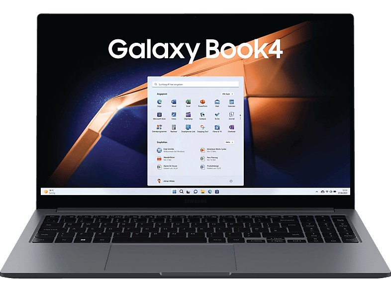 SAMSUNG Galaxy Book4, Notebook, mit 15,6 Zoll Display, Intel® Core™ 3,100U Prozessor, 8 GB RAM, 256 SSD, Onboard Graphics, Gray, Windows 11 Home (64 Bit) von SAMSUNG