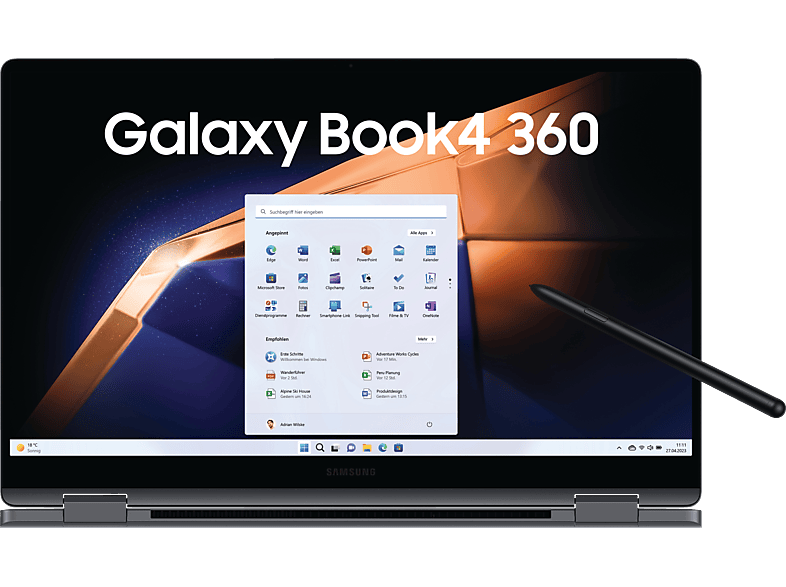 SAMSUNG Galaxy Book4 360, Notebook, mit 15,6 Zoll Display Touchscreen, Intel® Evo™ Plattform, Core™ 5 120U Prozessor, 8 GB RAM, 256 SSD, Onboard Graphics, Gray, Windows 11 Home (64 Bit) von SAMSUNG