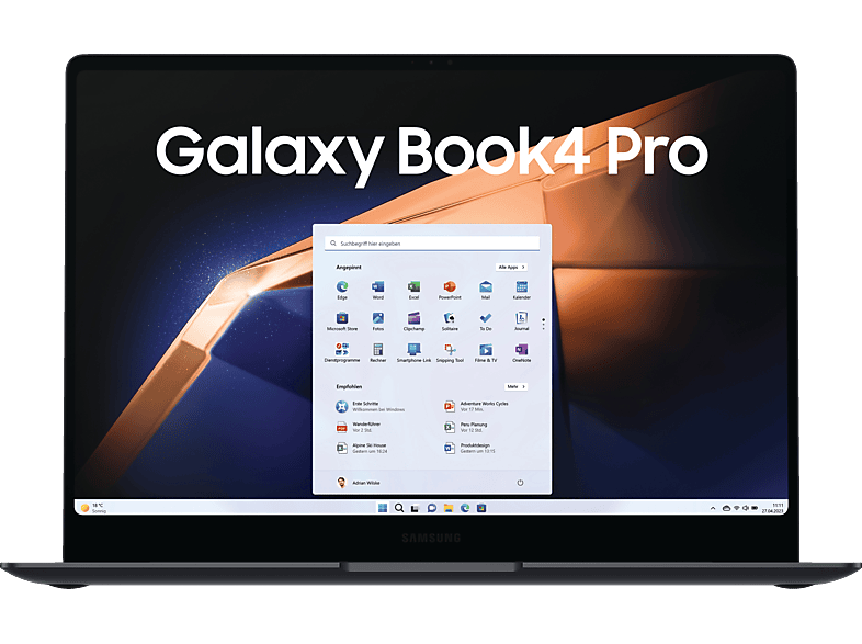 SAMSUNG Galaxy Book4 Pro, Notebook, mit 16 Zoll Display Touchscreen, Intel® Evo™ Plattform, Core™ Ultra 7,155H Prozessor, GB RAM, 512 SSD, Arc® GPU, Moonstone Gray, Windows 11 Home (64 Bit) von SAMSUNG