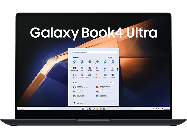 SAMSUNG Galaxy Book4 Ultra, Notebook, mit 16 Zoll Display Touchscreen, Intel® Evo™ Plattform, Core™ Ultra 7,155H Prozessor, GB RAM, 512 SSD, NVIDIA GeForce RTX™ 4050, Moonstone Gray, Windows 11 Home von SAMSUNG