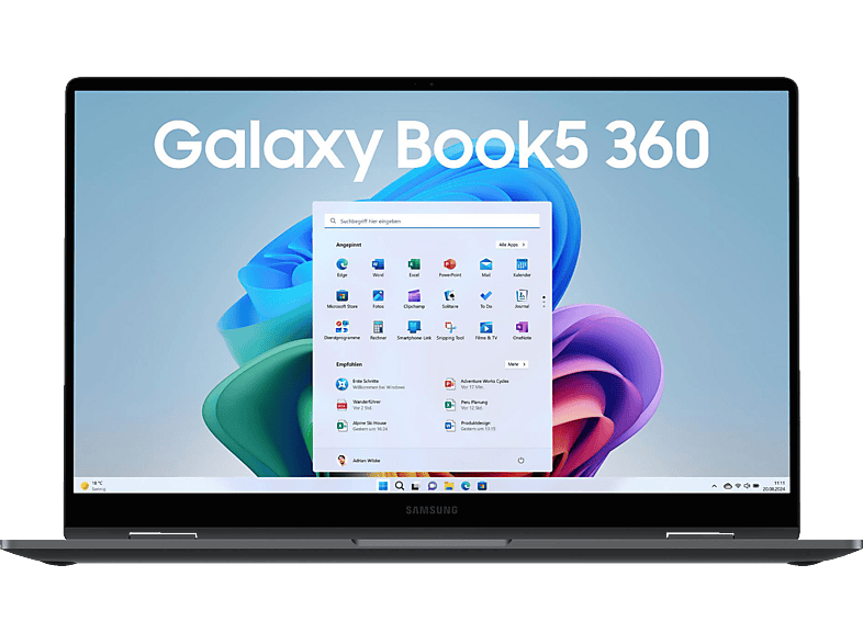 SAMSUNG Galaxy Book5 360, Copilot+ PC, Convertible, mit 15,6 Zoll Display Touchscreen, Intel® Core™ Ultra 5 226V Prozessor, 16 GB RAM, 512 SSD Arc™ GPU, Moonstone Gray, Windows 11 Home von SAMSUNG