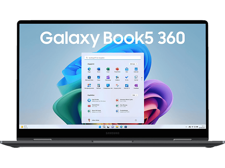 SAMSUNG Galaxy Book5 360, Copilot+ PC, Convertible, mit 15,6 Zoll Display Touchscreen, Intel® Core™ Ultra 7 256V Prozessor, 16 GB RAM, 512 SSD Arc™ GPU, Moonstone Gray, Windows 11 Home von SAMSUNG