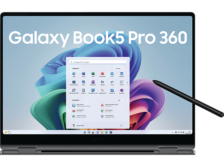SAMSUNG Galaxy Book5 Pro 360, Copilot+ PC, Convertible, mit 16 Zoll Display Touchscreen, Intel® Core™ Ultra 5 226V Prozessor, GB RAM, 512 SSD, Arc™ GPU, Moonstone Gray, Windows 11 Home von SAMSUNG