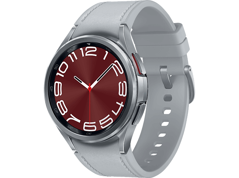 SAMSUNG Galaxy Watch6 Classic LTE 43 mm Smartwatch Kunstleder, S/M, Silver von SAMSUNG