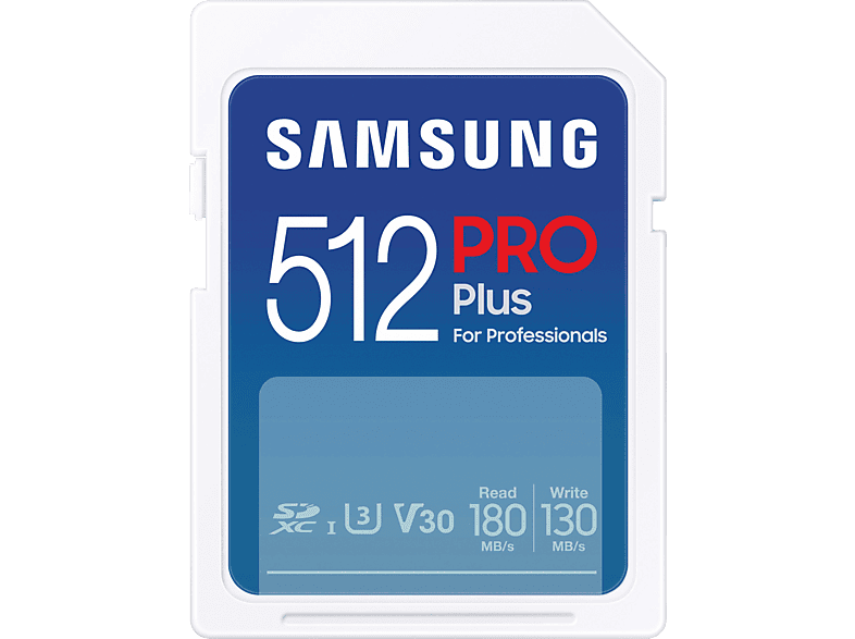 SAMSUNG MB-SD512S/EU Pro Plus, SDXC Speicherkarte, 512 GB, 180 MB/s von SAMSUNG