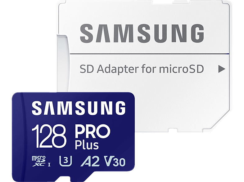 SAMSUNG PRO Plus (2023) mit SD-Adapter, Micro-SDXC Speicherkarte, 128 GB, 180 MB/s von SAMSUNG