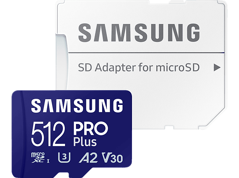 SAMSUNG PRO Plus (2023) mit SD-Adapter, Micro-SDXC Speicherkarte, 512 GB, 180 MB/s von SAMSUNG