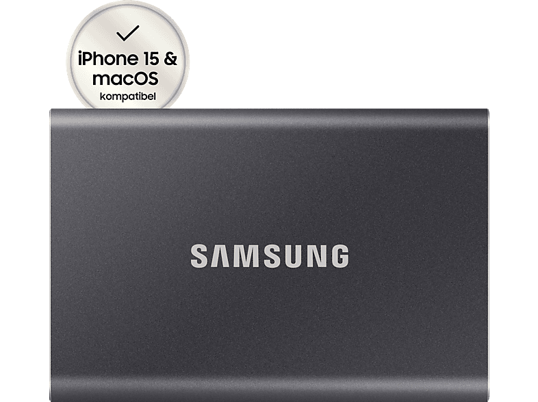 SAMSUNG Portable SSD T7 Mac/iPhone Festplatte, 1 TB SSD, extern, Titan Gray von SAMSUNG