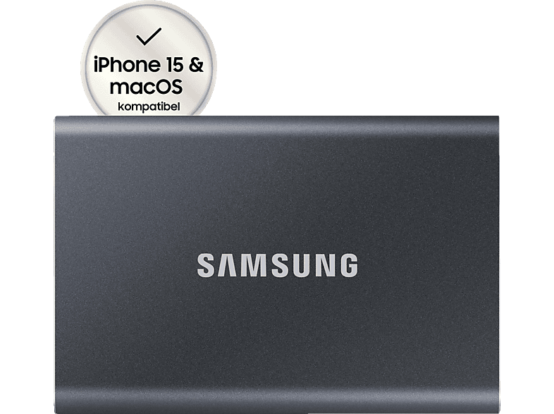 SAMSUNG Portable SSD T7 PC/Mac Festplatte, 1 TB SSD, extern, Titan grey von SAMSUNG