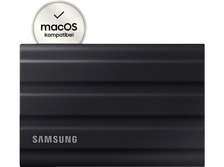 SAMSUNG Portable SSD T7 Shield PC/Mac Festplatte, 2 TB SSD, extern, Schwarz von SAMSUNG