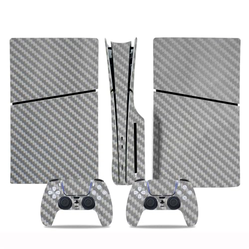 Decal Skin für PS5 Slim Konsole Disk Edition, Aufkleber-Abdeckung (Silber) von SAMTN