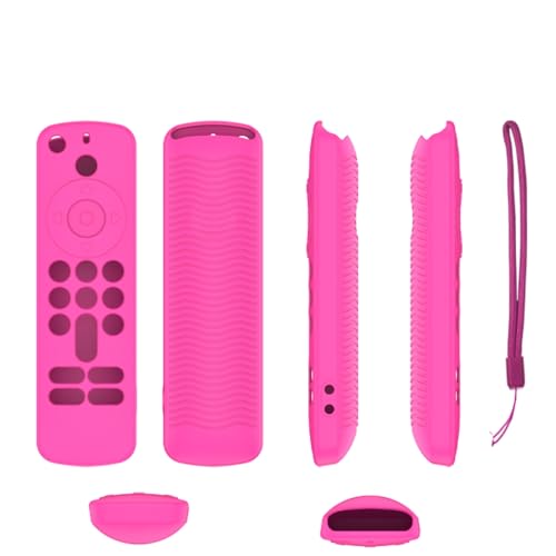 Hülle für Fire TV Stick 4K (2. Generation), Fernbedienungshülle Skin, Stoßfeste Anti-Rutsch-Schutzhülle für die Fernbedienung (Leuchtendes Rosa) von SAMTN